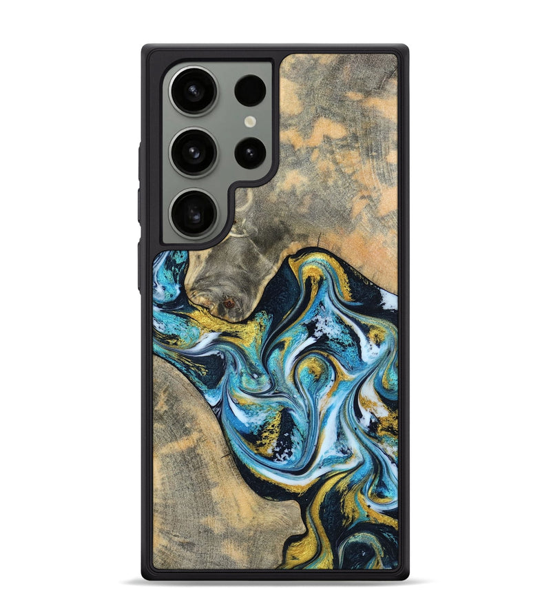 Galaxy S24 Ultra Wood Phone Case - Shyanne (Teal & Gold, 790096)