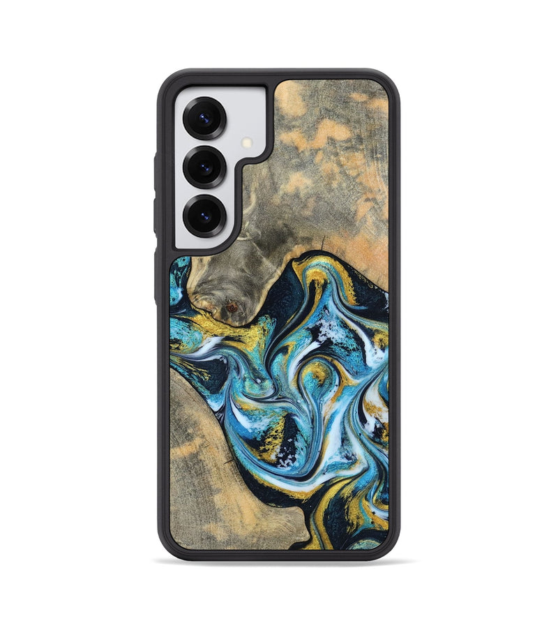 Galaxy S25 Wood Phone Case - Shyanne (Teal & Gold, 790096)
