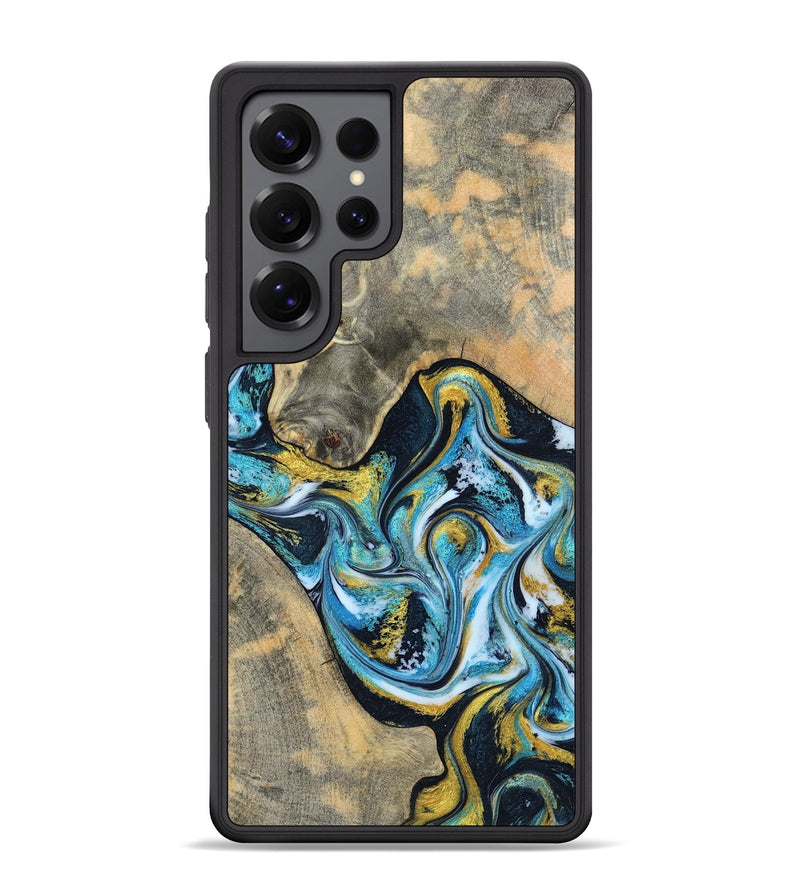 Galaxy S25 Ultra Wood Phone Case - Shyanne (Teal & Gold, 790096)