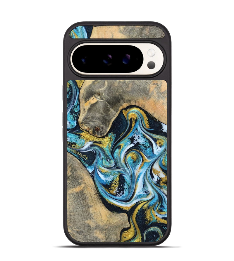 Pixel 9 Wood Phone Case - Shyanne (Teal & Gold, 790096)