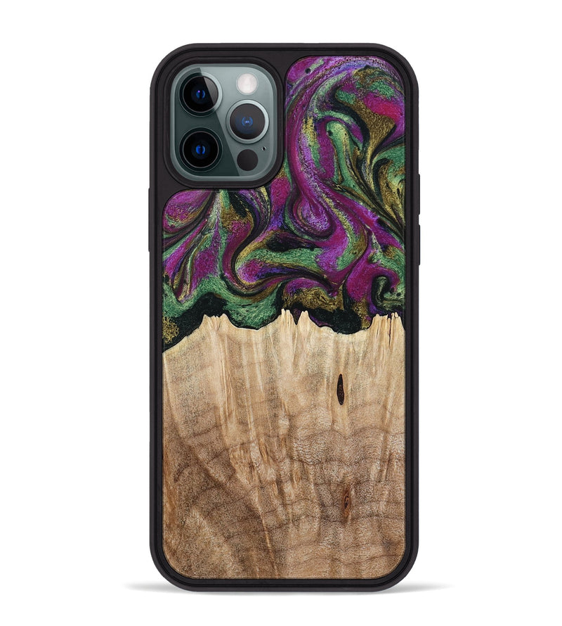 iPhone 12 Pro Max Wood Phone Case - Janette (Green, 790118)