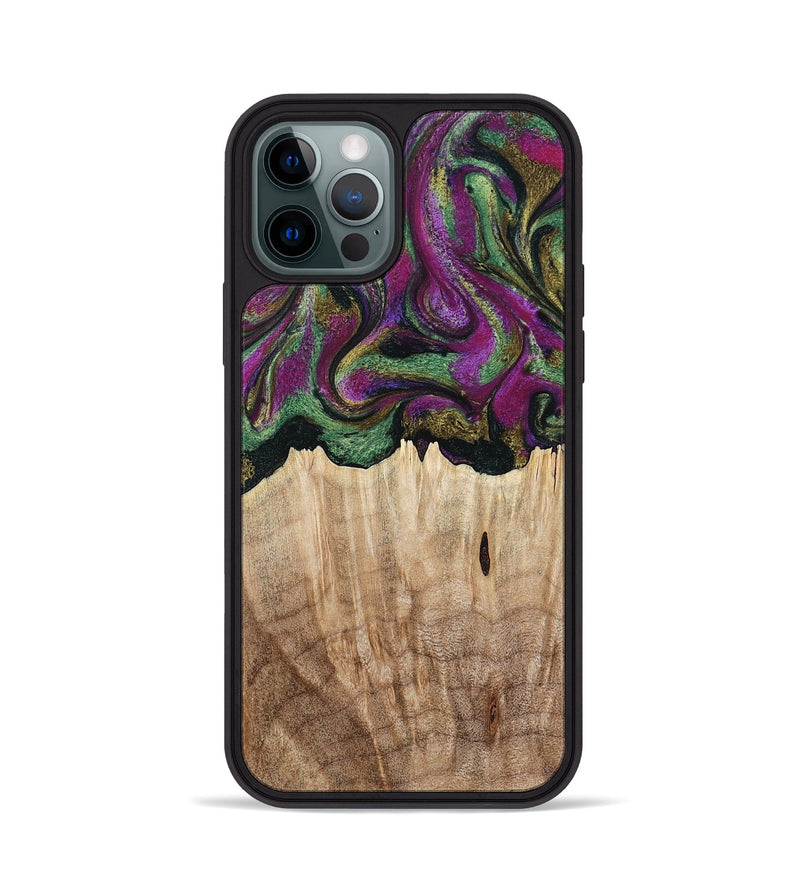 iPhone 12 Pro Wood Phone Case - Janette (Green, 790118)
