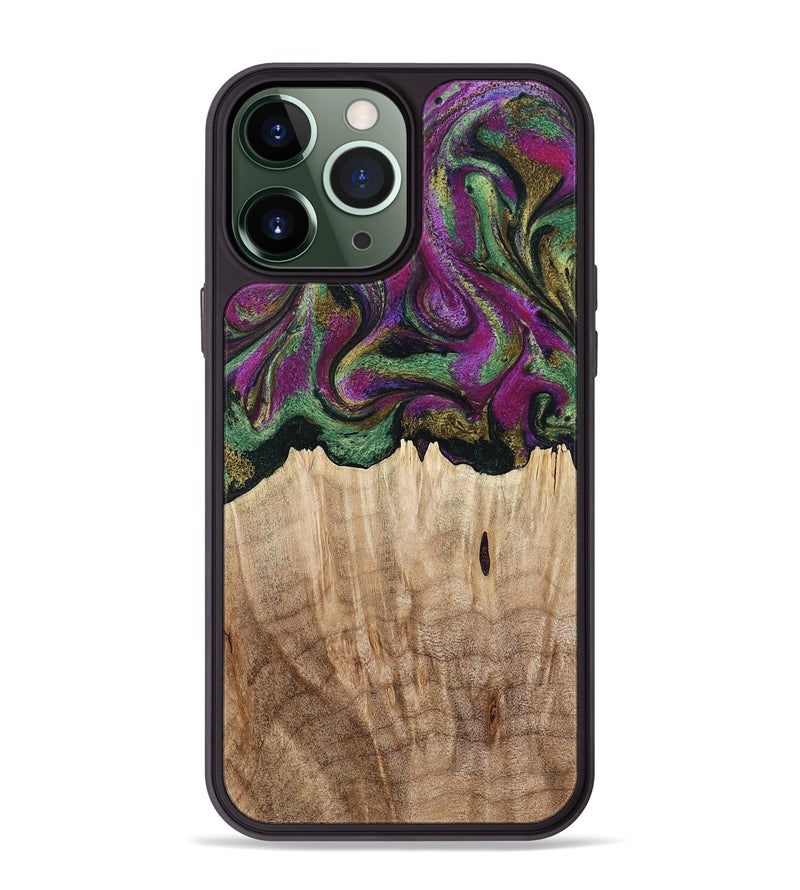 iPhone 13 Pro Max Wood Phone Case - Janette (Green, 790118)