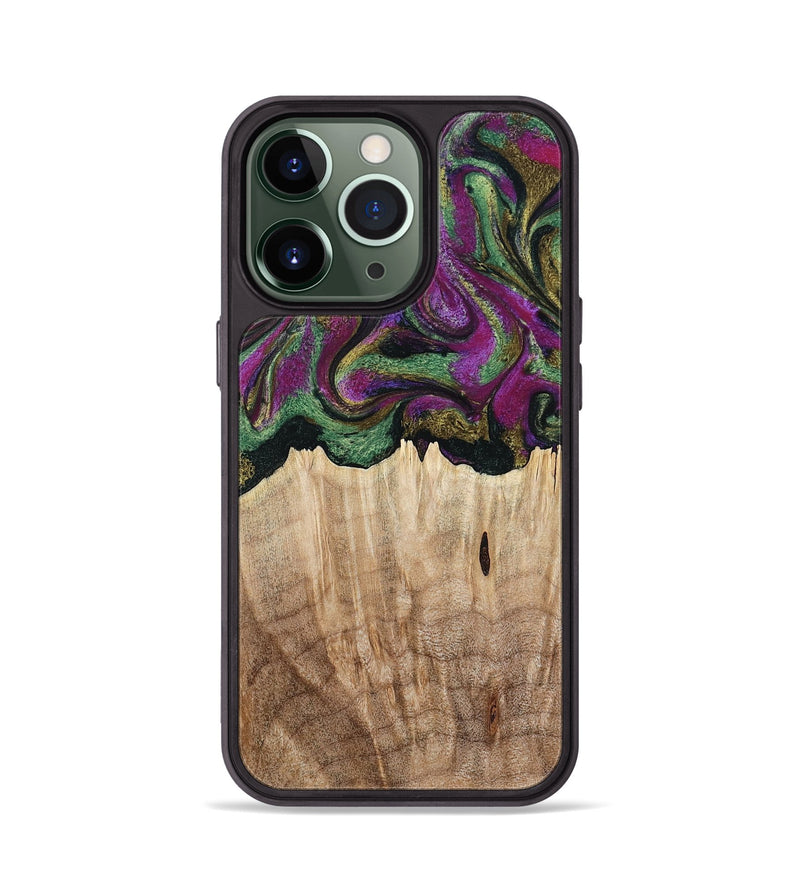 iPhone 13 Pro Wood Phone Case - Janette (Green, 790118)