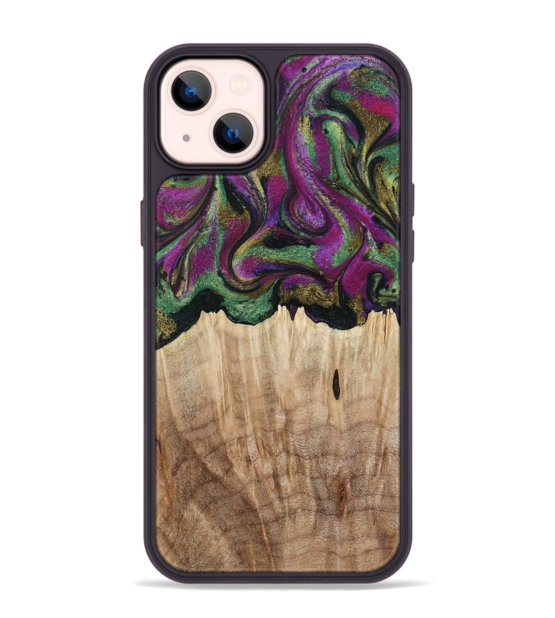 iPhone 14 Plus Wood Phone Case - Janette (Green, 790118)