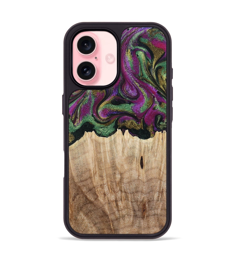 iPhone 16 Wood Phone Case - Janette (Green, 790118)