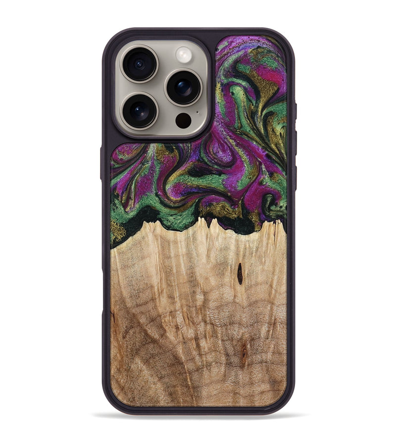 iPhone 16 Pro Max Wood Phone Case - Janette (Green, 790118)