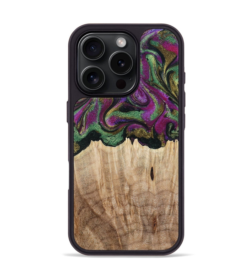 iPhone 16 Pro Wood Phone Case - Janette (Green, 790118)