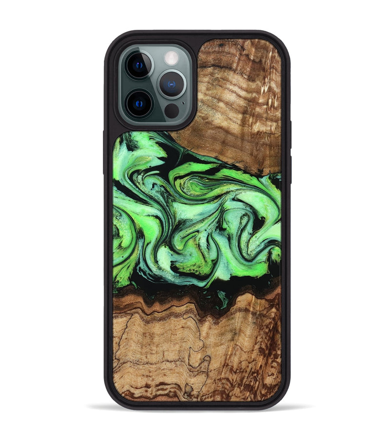 iPhone 12 Pro Max Wood Phone Case - Shelia (Green, 790129)