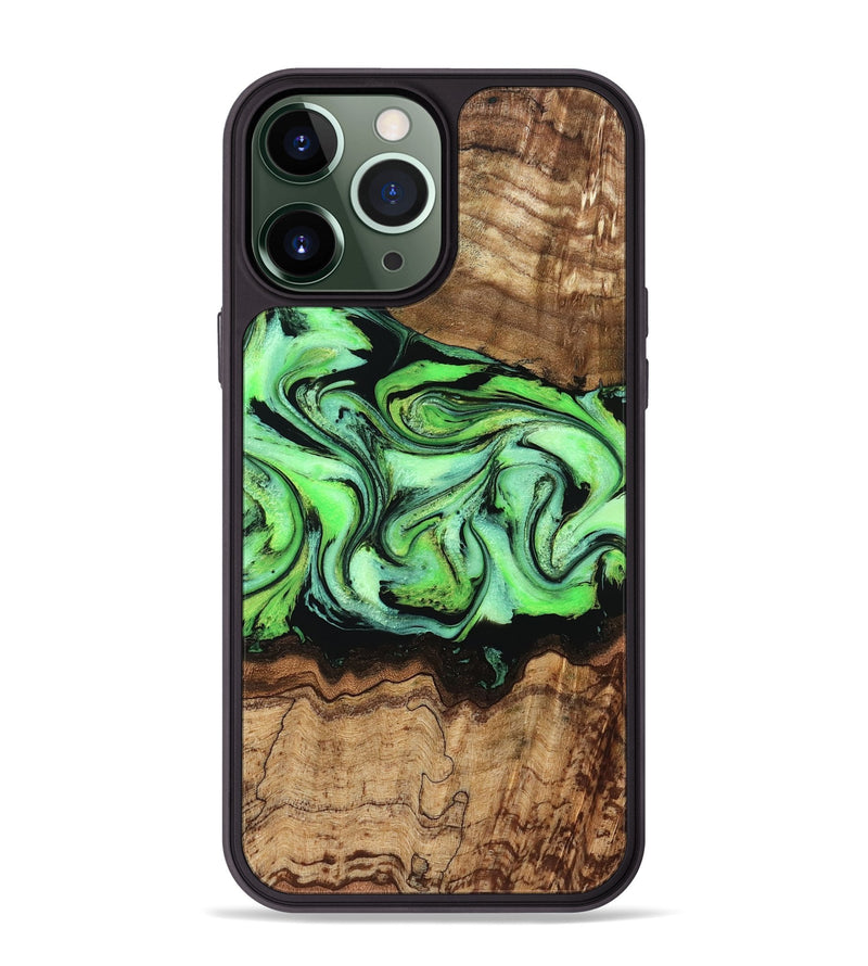 iPhone 13 Pro Max Wood Phone Case - Shelia (Green, 790129)