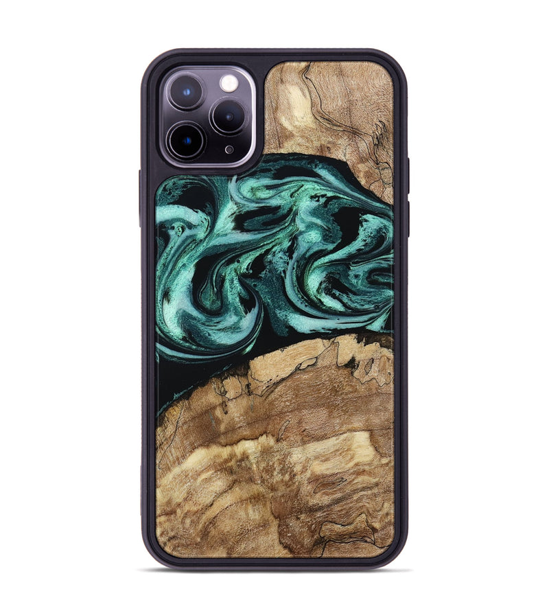 iPhone 11 Pro Max Wood Phone Case - Jadon (Green, 790136)