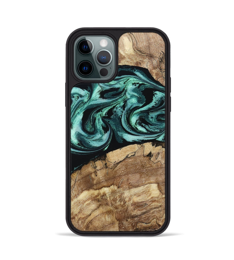 iPhone 12 Pro Wood Phone Case - Jadon (Green, 790136)