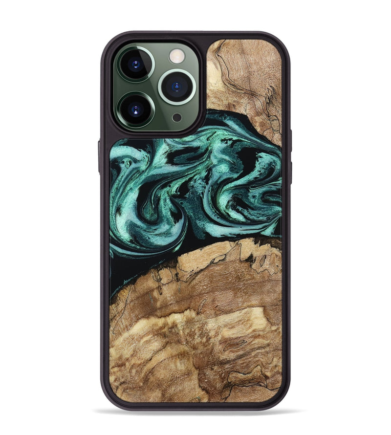 iPhone 13 Pro Max Wood Phone Case - Jadon (Green, 790136)