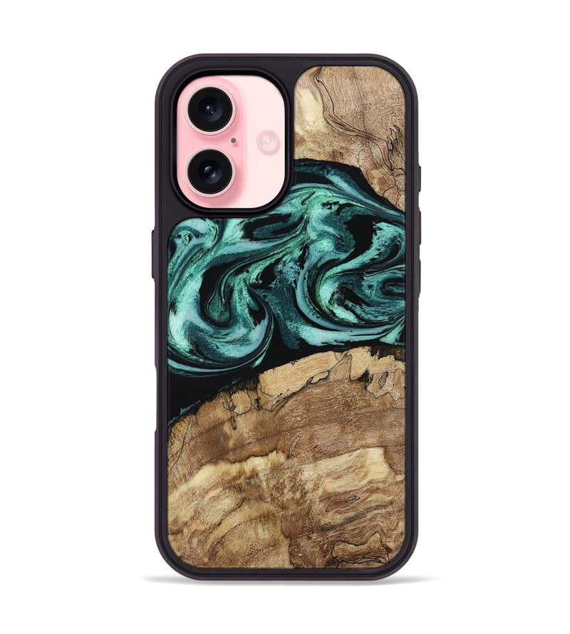 iPhone 16 Wood Phone Case - Jadon (Green, 790136)