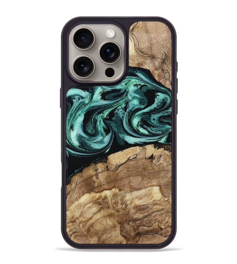 iPhone 16 Pro Max Wood Phone Case - Jadon (Green, 790136)