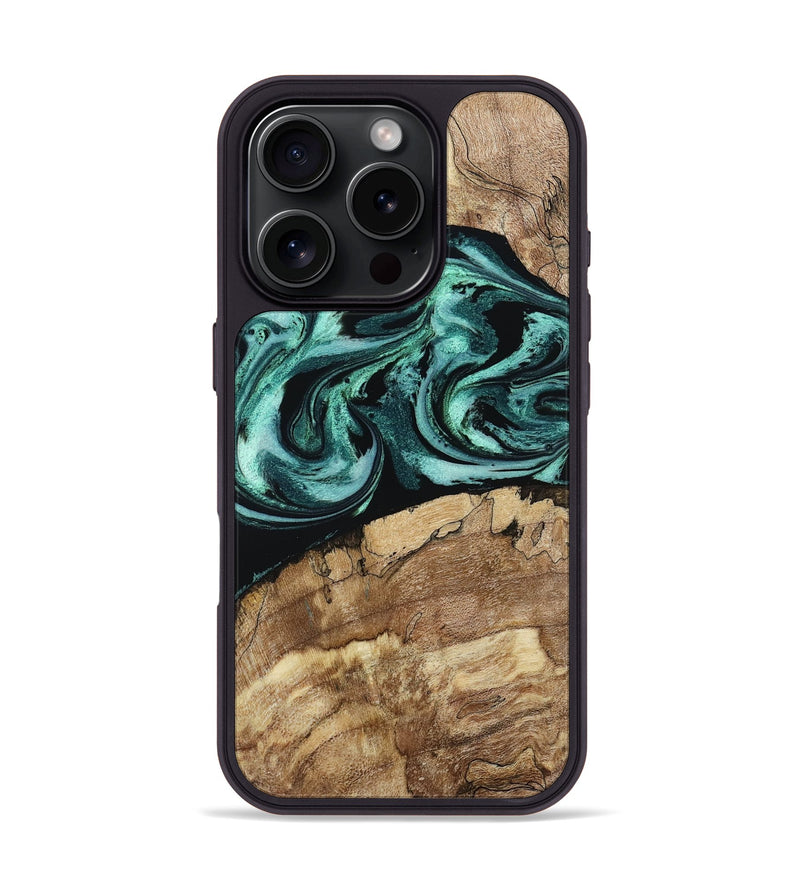 iPhone 16 Pro Wood Phone Case - Jadon (Green, 790136)