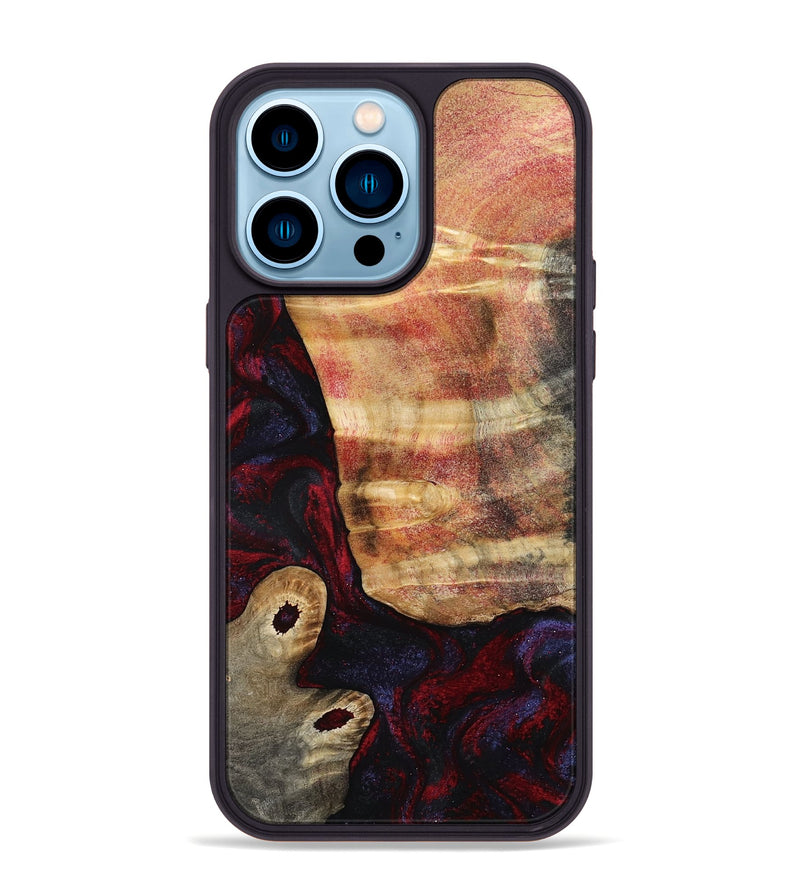 iPhone 14 Pro Max Wood Phone Case - Tricia (Red, 790147)