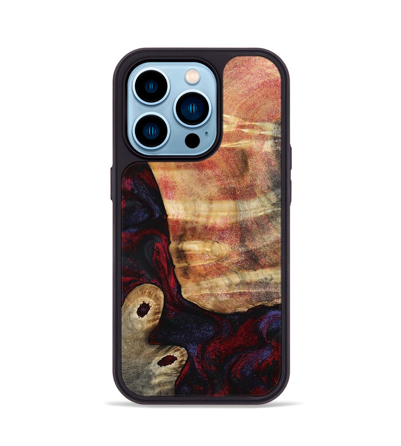iPhone 14 Pro Wood Phone Case - Tricia (Red, 790147)