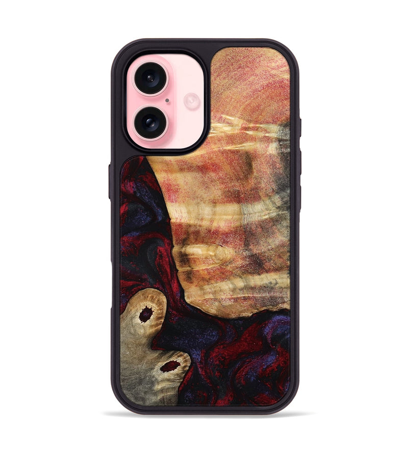 iPhone 16 Wood Phone Case - Tricia (Red, 790147)