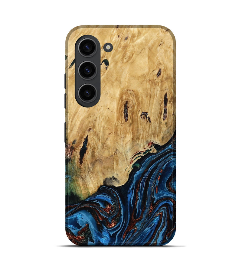 Galaxy S23 Wood Live Edge Phone Case - Hildred (Teal & Gold, 790195)