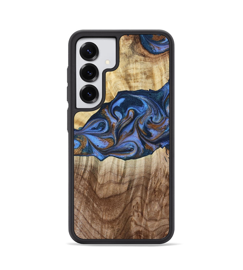 Galaxy S25 Wood Phone Case - Kerrie (Teal & Gold, 790219)