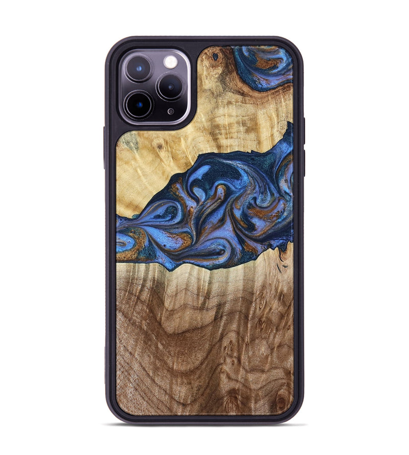 iPhone 11 Pro Max Wood Phone Case - Kerrie (Teal & Gold, 790219)