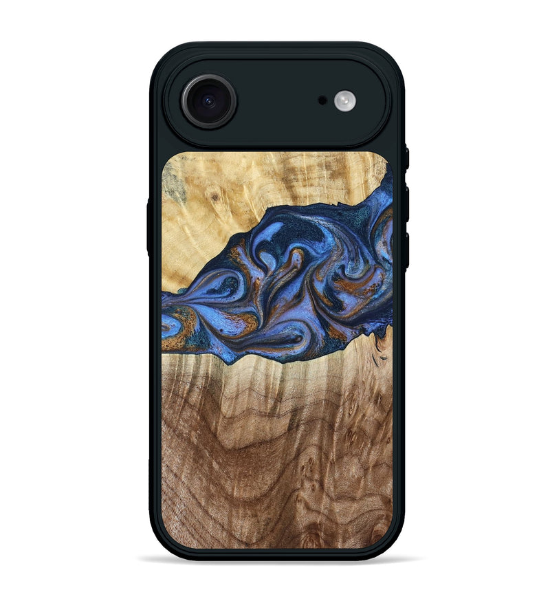 iPhone 17 Air Wood Phone Case - Kerrie (Teal & Gold, 790219)