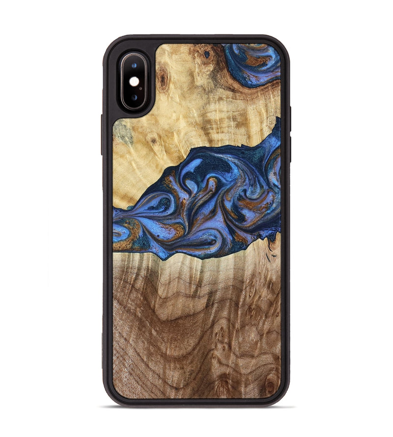 iPhone Xs Max Wood Phone Case - Kerrie (Teal & Gold, 790219)