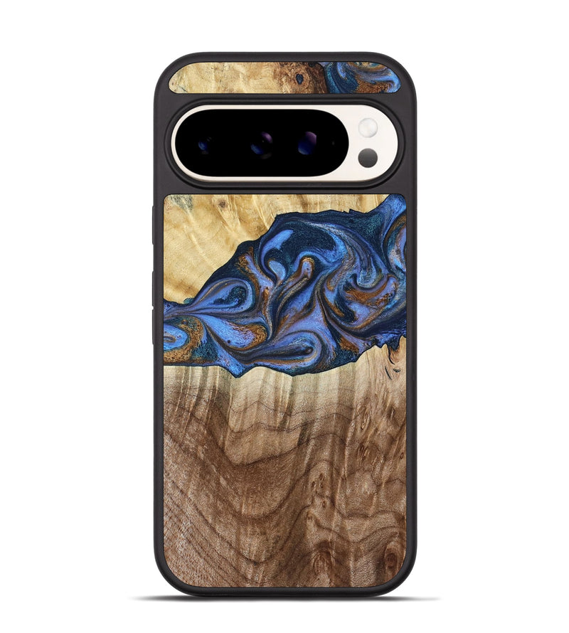 Pixel 9 Pro Wood Phone Case - Kerrie (Teal & Gold, 790219)