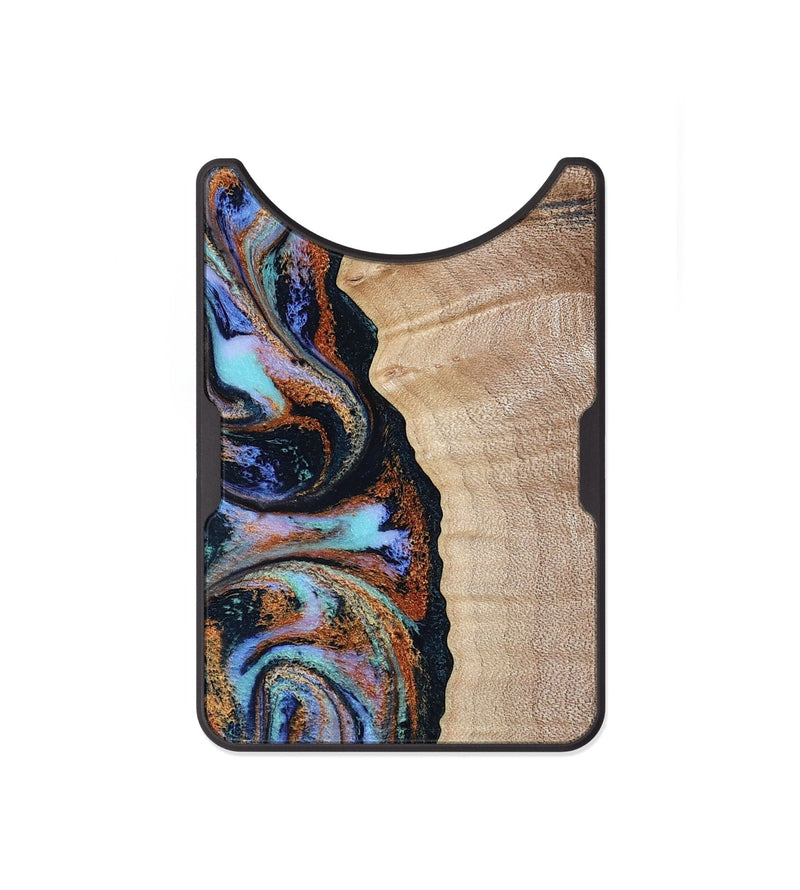 Alloy Wood Wallet - Isabell (Teal & Gold, 790222)