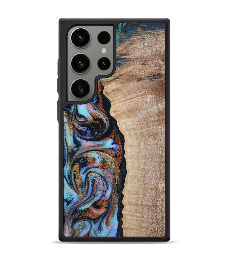 Galaxy S24 Ultra Wood Phone Case - Isabell (Teal & Gold, 790222)