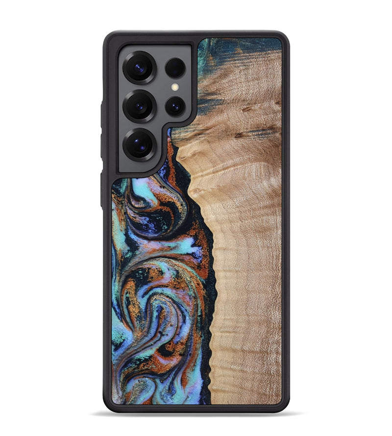 Galaxy S25 Ultra Wood Phone Case - Isabell (Teal & Gold, 790222)