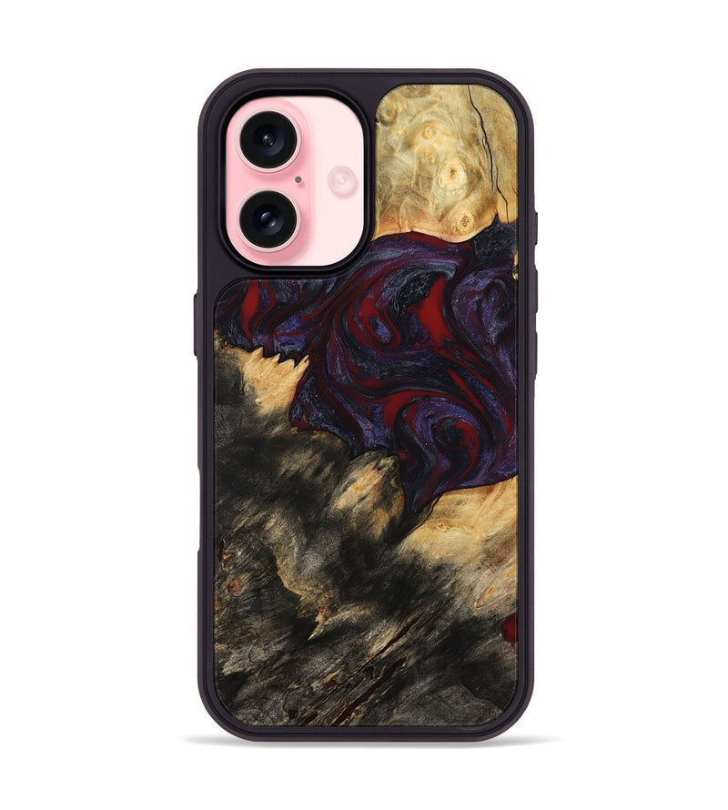 iPhone 16 Wood Phone Case - Garnet (Red, 790233)