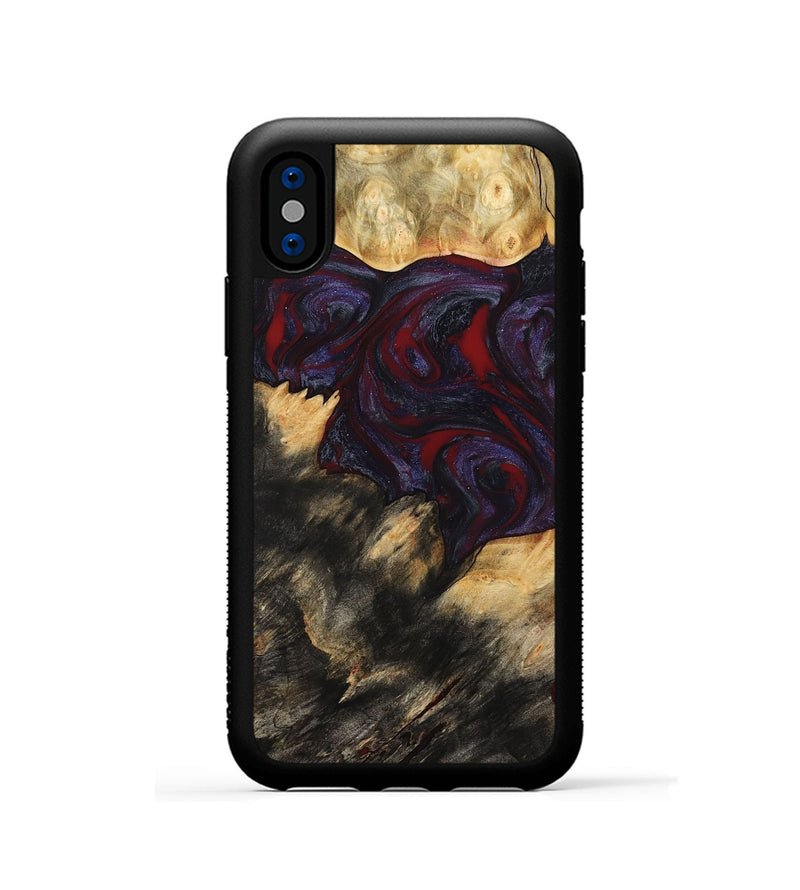 iPhone Xs Wood Phone Case - Garnet (Red, 790233)