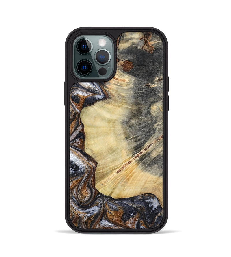 iPhone 12 Pro Wood Phone Case - Dilan (Black & White, 790237)