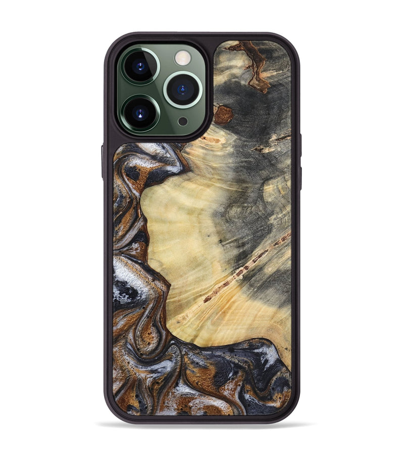 iPhone 13 Pro Max Wood Phone Case - Dilan (Black & White, 790237)