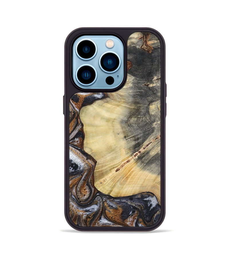 iPhone 14 Pro Wood Phone Case - Dilan (Black & White, 790237)