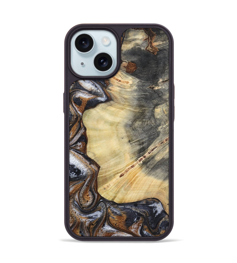 iPhone 15 Wood Phone Case - Dilan (Black & White, 790237)