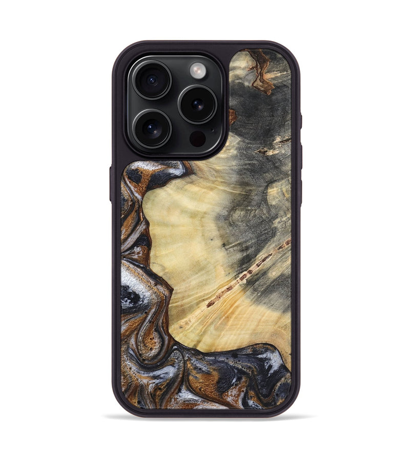 iPhone 15 Pro Wood Phone Case - Dilan (Black & White, 790237)
