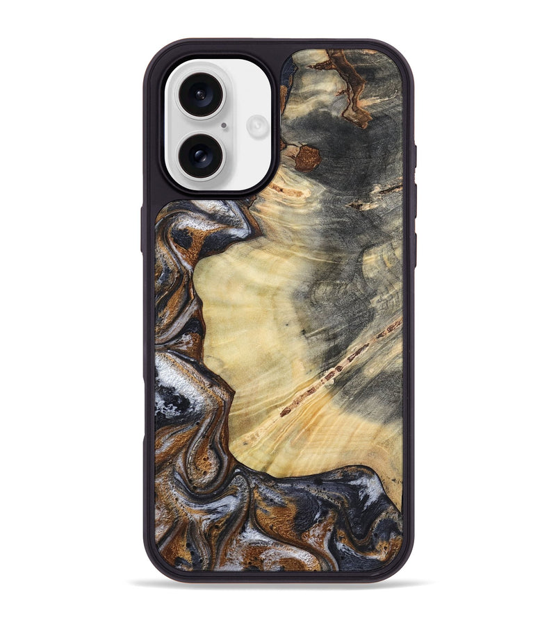 iPhone 16 Plus Wood Phone Case - Dilan (Black & White, 790237)