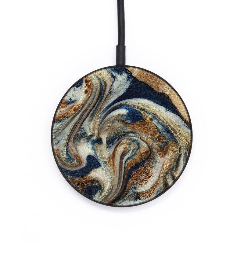 Circle Wood Wireless Charger - Ace (Teal & Gold, 790257)