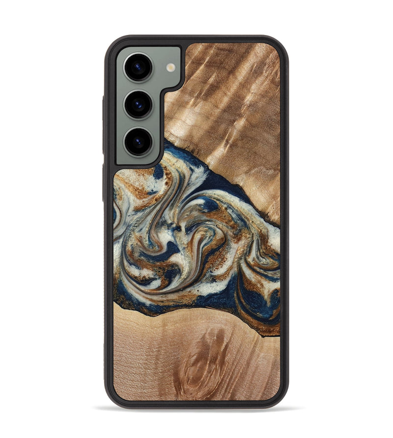Galaxy S23 Plus Wood Phone Case - Ace (Teal & Gold, 790257)