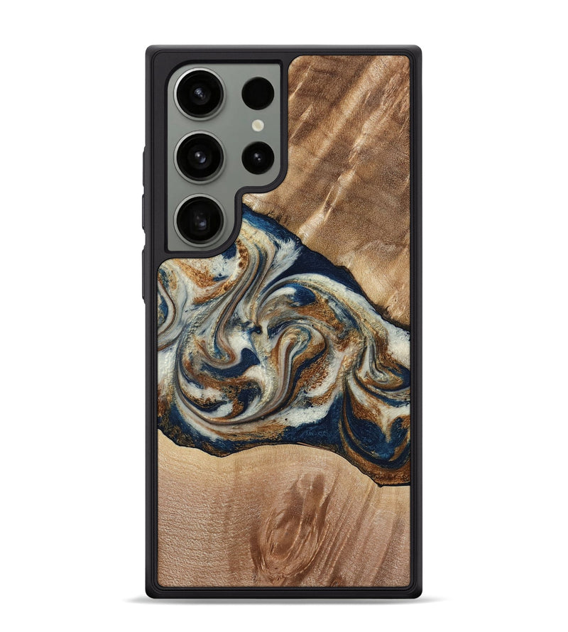 Galaxy S24 Ultra Wood Phone Case - Ace (Teal & Gold, 790257)