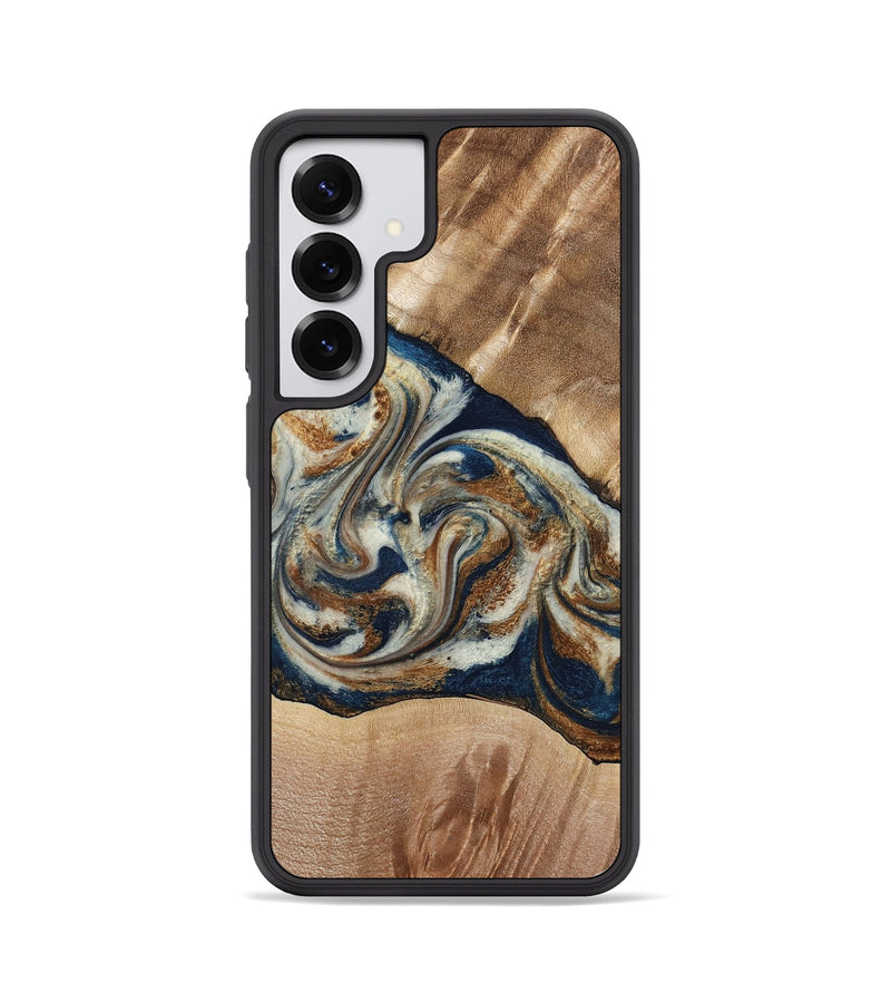 Galaxy S25 Wood Phone Case - Ace (Teal & Gold, 790257)
