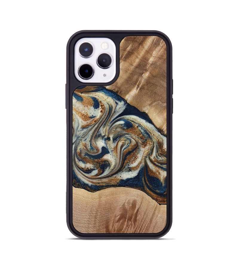 iPhone 11 Pro Wood Phone Case - Ace (Teal & Gold, 790257)