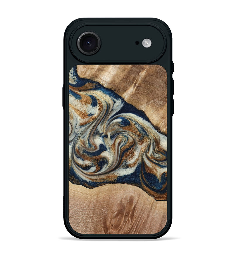 iPhone 17 Air Wood Phone Case - Ace (Teal & Gold, 790257)