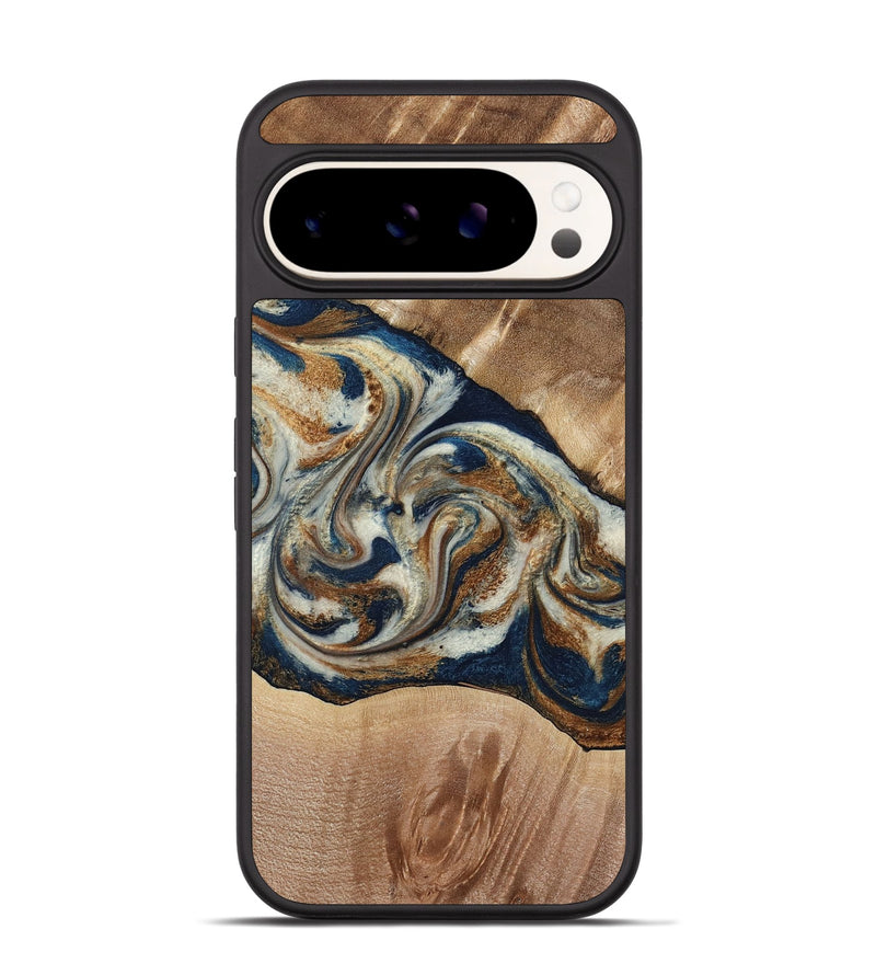 Pixel 9 Pro Wood Phone Case - Ace (Teal & Gold, 790257)
