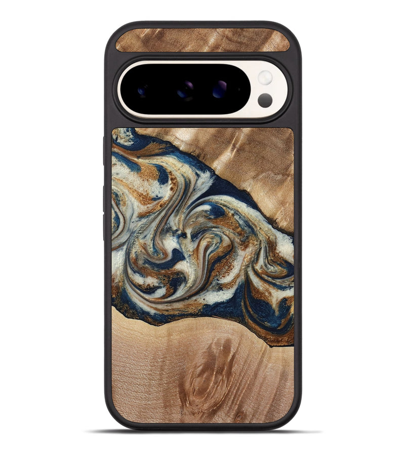 Pixel 9 Pro XL Wood Phone Case - Ace (Teal & Gold, 790257)