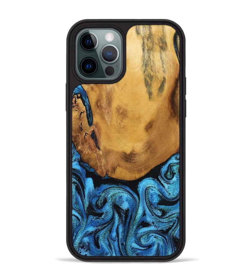iPhone 12 Pro Max Wood Phone Case - Jaleel (Blue, 790262)
