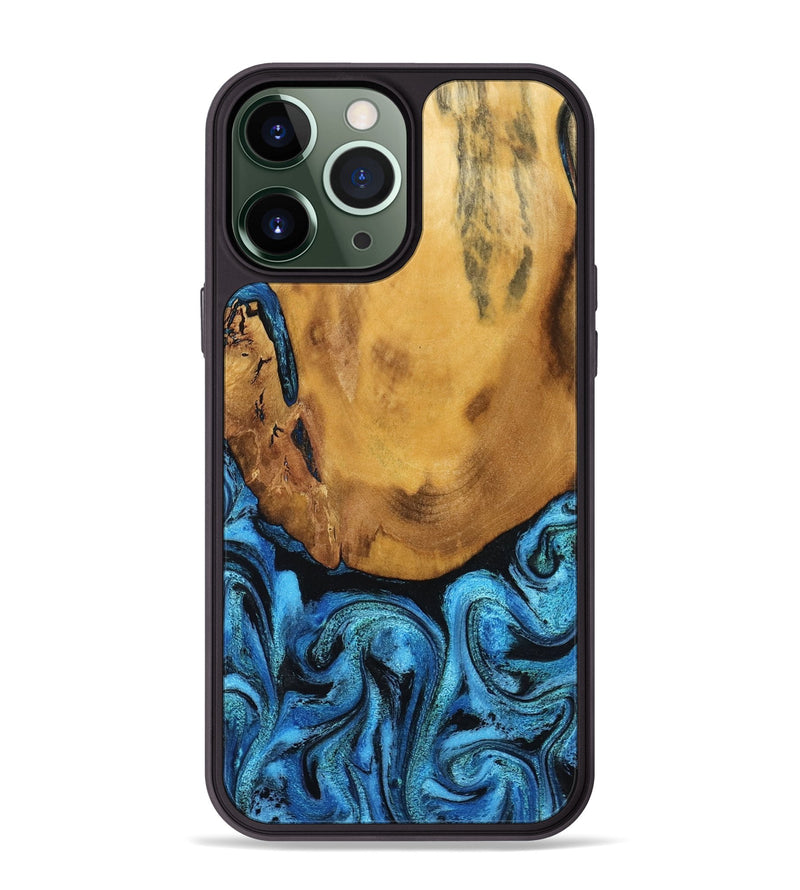 iPhone 13 Pro Max Wood Phone Case - Jaleel (Blue, 790262)